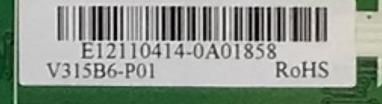 MAIN PARA TV COBY / NUMERO DE PARTE 928-LT32-5610-00R / T.RSC8.10A 11153 / E12110414-0A01858  / E12110414 / PANEL V315B6-P01 / MODELO LEDTV3256 - Imagen 3